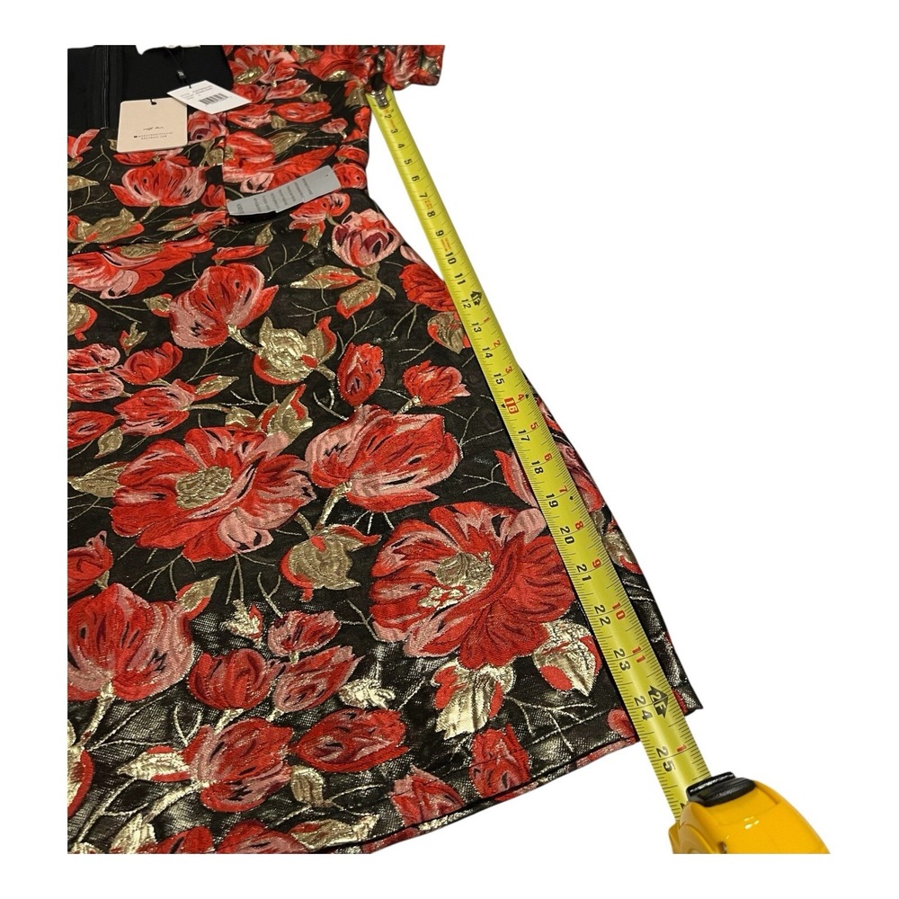 NWT Adelyn Rae Claris Mini Dress L Pink Black Floral Puff Sleeve Formal Party - Picture 4 of 16